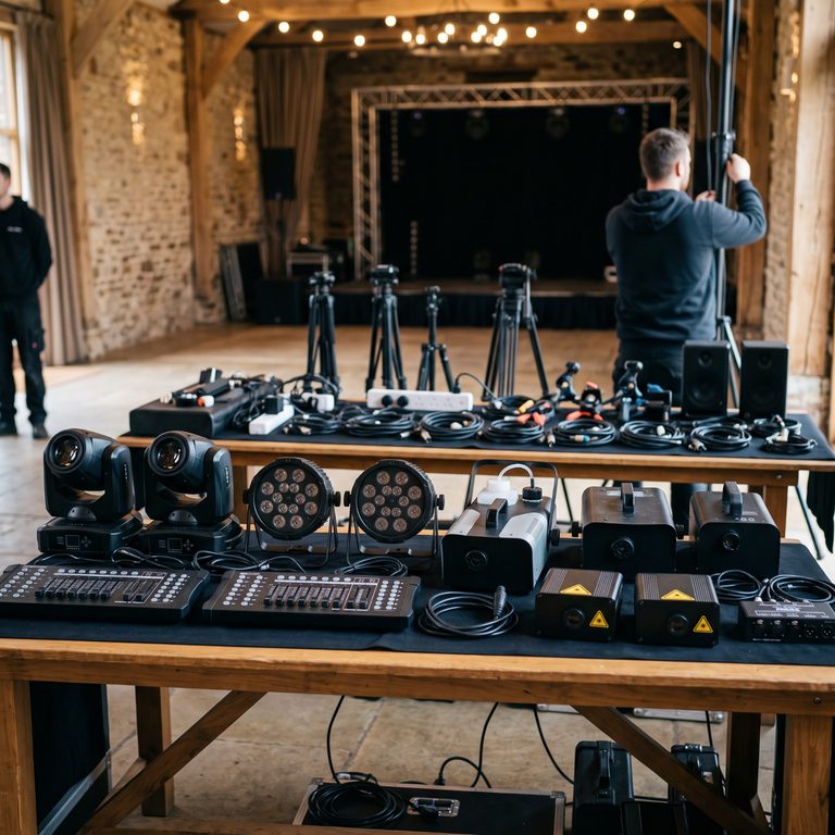 DMX pultok, moving headek és effekt gépek rendezvényhelyszínen